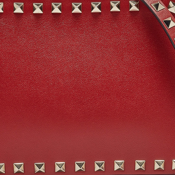 VALENTINO Red Leather Studded Camera Crossbody Bag - Picture 5 of 8